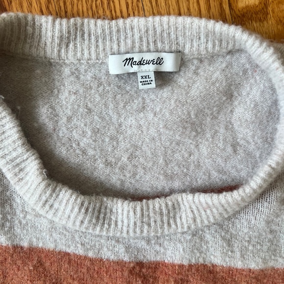 Madewell Pullover Sweater Elmwood Stripe Womens XXL Merino Wool Alpaca Blend - Picture 2 of 2